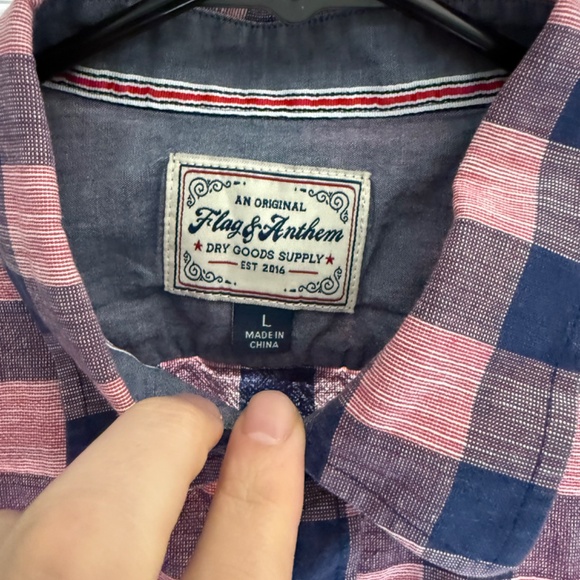 Flag and Anthem Short Sleeve Button Up - Picture 2 of 2